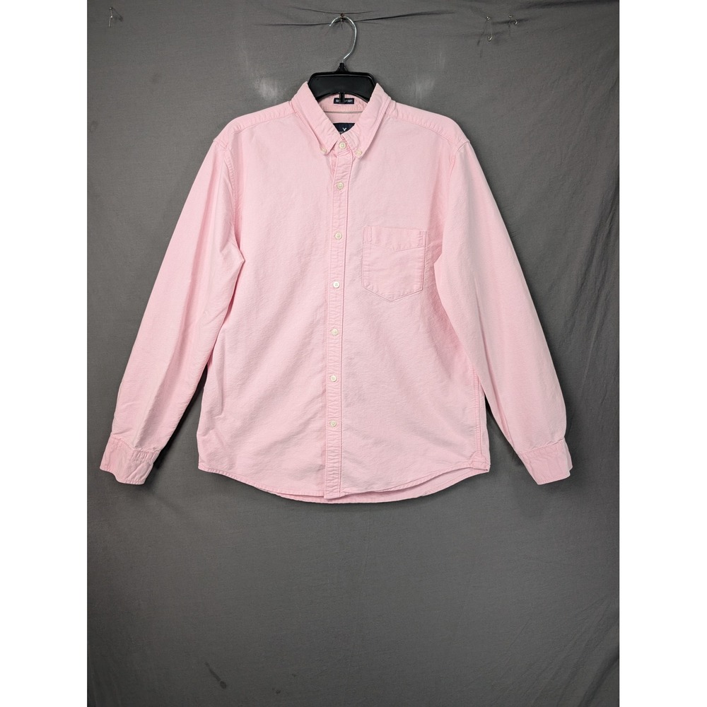 American Eagle Outfitters Mens Pink Seriously Soft Oxford Button Down Shirt L